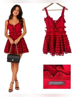 Alexander McQueen Ruffle Skater Dress